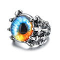 Shangjie oem anillos regalo de halloween anillos de cabra únicos ojos góticos anillo de aleación anillo punk para hombres ajustables anillo